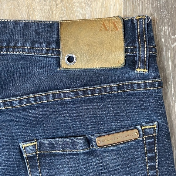 ARMANI Exchange Dark Wash Mid Rise Button Fly Skinny Denim Blue Jeans Size 30 - Picture 7 of 8